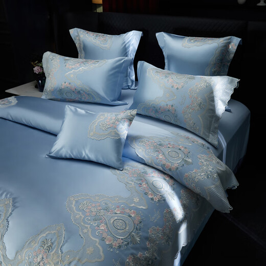 Edimeng Home Textiles Luxury Model Villa Room Four Six Seven Eight Piece Set Lace Large Wedding Multi-piece Double Bed DJ Romantic Paris Eight Piece Set 1.5/1.8m Bed Edimeng Home Textiles Luxury Model Villa Room Four Six Seven Eight Piece Set Lace Large Wedding Multi-piece Double Bed DJ Romantic Paris Eight Piece Set 1.5/1.8m Bed