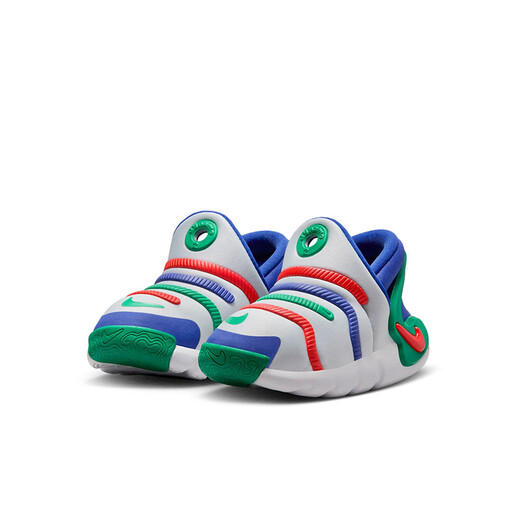 NIKE Nike infant and toddler shoes, caterpillar sneakers for boys and girls, DYNAMO 2 children's slip-on casual shoes, football gray/passion red/Persian purple/stadium green 23.5 recommended foot length 13cm