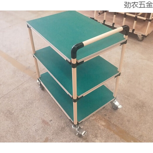 XMSJ Lean Tube Electrostatic Workbench Doppelschichtumsatz-LKW-LKW-Materialregal mehrschichtiger Alterungsregal Mobile Trolley Free L1000*W500*H12004 Schicht