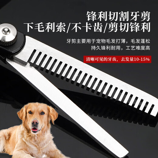Tanizaki pet grooming scissors dog hair tool set 7-inch trimming scissors curved scissors Teddy cat and dog pet scissors #7-inch split straight cut