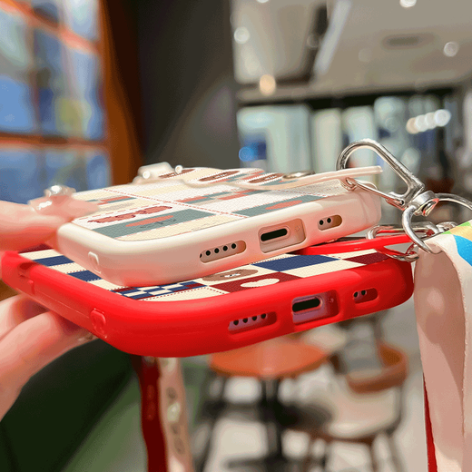 WAIDM is suitable for Huawei Enjoy 60pro mobile phone case for girls Enjoy 60 protective case for women Hi Enjoy 60por soft shell silicone full-pack anti-fall wristband bracket new style bracelet crossbody [slant cross red] HH1390 Huawei Enjoy 60 Pro