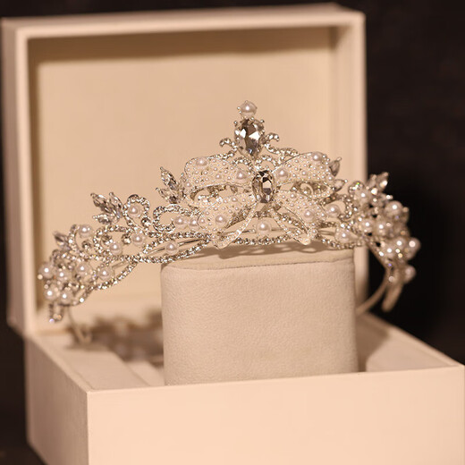 Shijun (SHIJUN) crown tiara 18-year-old adult gift birthday stylish stylish female headband temperament bride main wedding dress crown crown + imitation pearl ear clip earrings