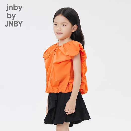 jnby by JNBY江南布衣童装夏装V领无袖衬衫高支府绸柔软女童儿童1N6211880 831荧光桔 130 cm