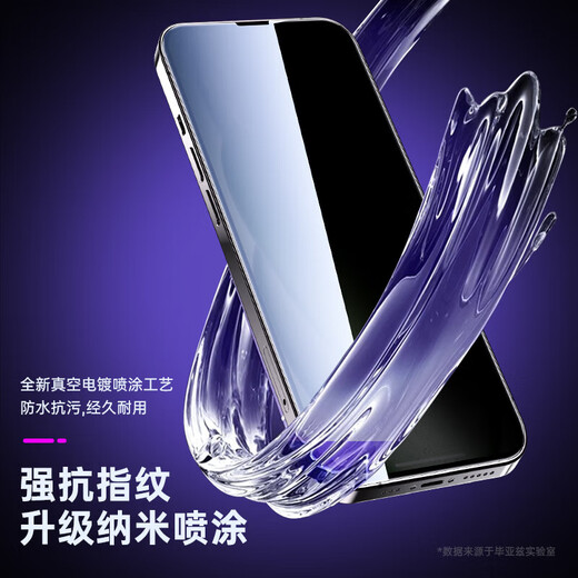 毕亚兹【28°丝印防窥2片】适用苹果15Plus钢化膜 iphone16Plus手机膜 高清防偷看无白边玻璃贴前膜JM868