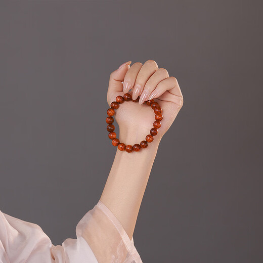 月印百川 黄花梨手串虎皮山水纹文玩佛珠手链约10mm