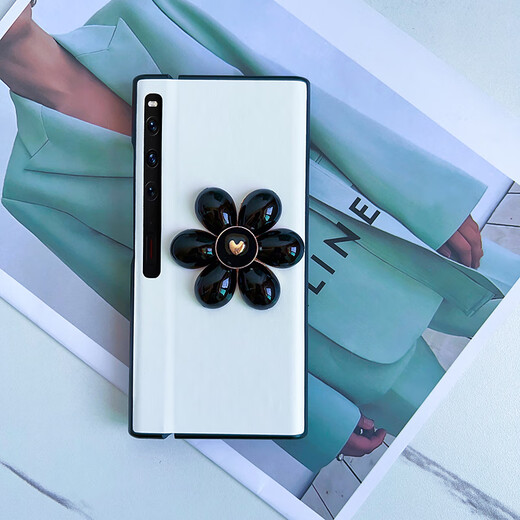 Lion Shield Huawei xs2 mobile phone case matexs2 folding screen protective cover new imitation belt bracelet ultra-thin half pack ins style Korean style flower anti-fall Internet celebrity shell female model [silk white] trendy brand ins style big flower Huawei Mate Xs 2