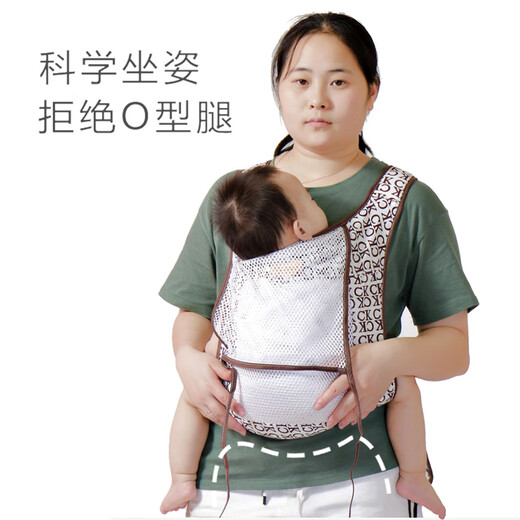 潼芯婴儿背带老式传统四爪布绑带广东前后两用前抱式小孩儿童外出简易 蓝米奇 绑带