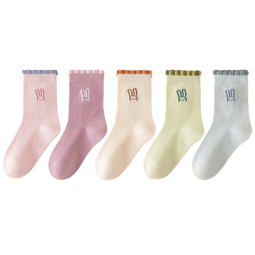 Catman Calcetines para niños Calcetines para niñas Otoño e Invierno Calcetines Lindos para niñas Medianas y Grandes Calcetines de algodón para niños Coloridos Conejo XL