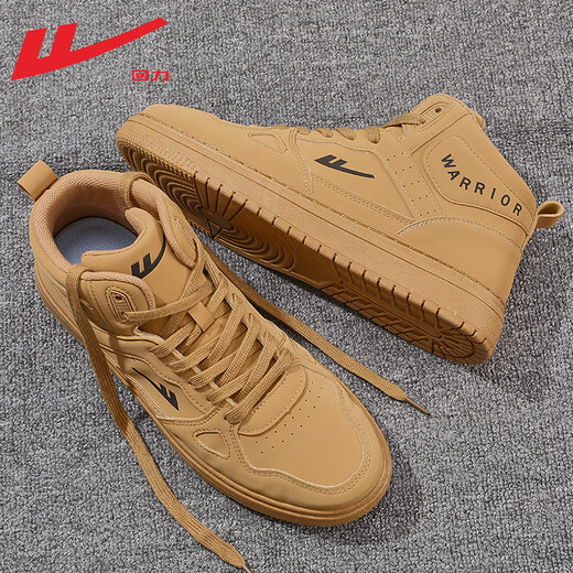 Pull back men's shoes high-top sneakers for men 2025 autumn and winter retro casual sports shoes trendy versatile shoes for men camel 42