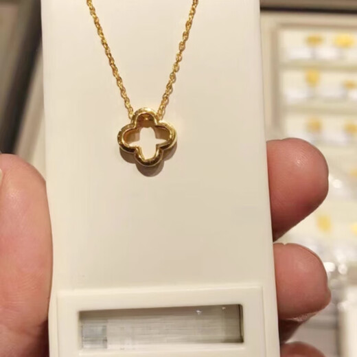 Chishe 18K gold lucky four-leaf clover necklace for women gold sterling silver hollow flower clavicle chain simple gift trendy new style