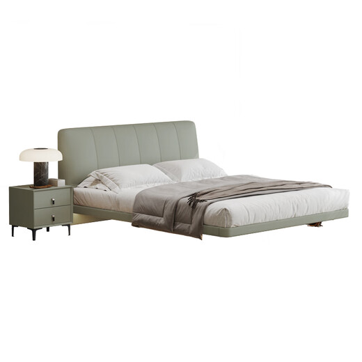 AISU Lit en cuir flottant Chambre maître simple moderne Bound Double Lit Sac doux Italien Minimaliste lit W691 W691 lit simple 180 * 200