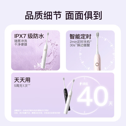Shuke [JD Logistics] [National Subsidy] Sound wave electric toothbrush T2 soft hair for men and women students, men and women couples suit gifts 618 Father's Day [Best friend's suit] Pink + white (gift bag for love)