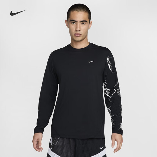 Nike (NIKE) oficial JA Morant camiseta de baloncesto de manga larga de secado rápido con protección solar para hombre verano HJ3892 010 negro/blanco XL