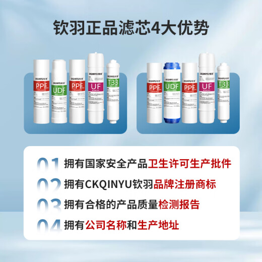 钦羽可配套九阳净水器滤芯JYW-HC-1565WU/1583WU/1283WU商用家用全套五级滤芯九阳净水机滤芯五级滤芯 123级+送扳手（适用1283WU）
