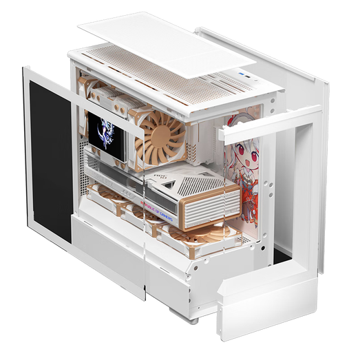 Patriot Xingcan Xiaolan desktop computer e-sports game console sea view room supports 240 water-cooled MATX chassis Xingcan Xiaolan white + Aurora Z13 fan 1 positive 3 reverse