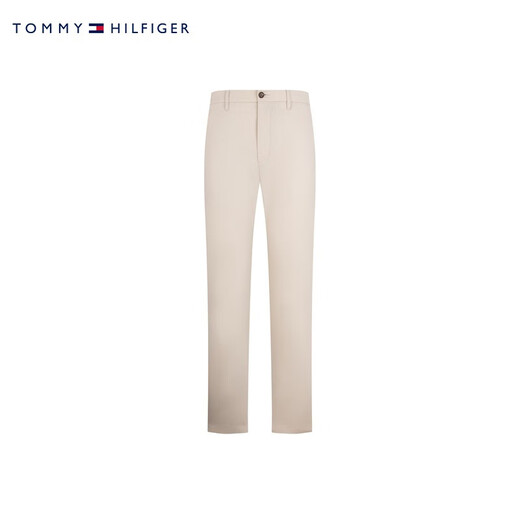 TOMMY HILFIGER [twill micro texture] Men's poplin business straight half elastic waist trousers casual trousers 32819 off-white AEV - straight version - poplin - normal shot 32 (2.5 feet)