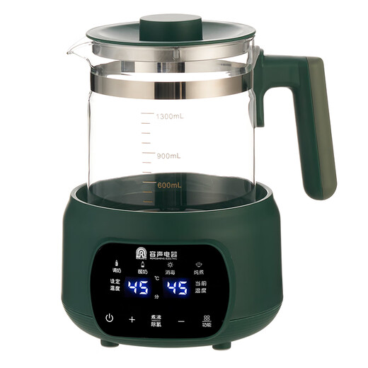Rongsheng health kettle thermal insulation integrated kettle office large capacity constant temperature glass electric kettle small teapot teapot health teapot dark green 72H constant temperature + filter 316L stainless steel 1.3L