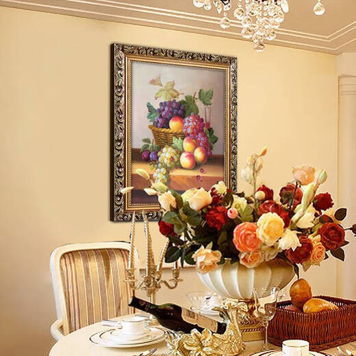 Peintures à l'huile de fruits de style européen, peintures de décoration de salon, peintures murales doubles couloirs à chambre à coucher à chambre à coucher, peintures de suspension à un seul hôtel, cadre 60x80 cm
