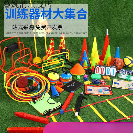舒雨慧篮球标志桶障碍物装备标志杆碟盘桩牌雪糕桶锥筒足球训练辅助器材 青少年训练套装(+收纳包)