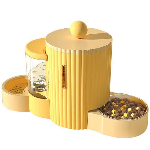 Pet dog bowl, dog food bowl, drinking water integrated rice bowl, cat and dog food bowl, small dog and cat automatic drinking water feeder, starry sky gray, automatic integrated feeder, super large capacity, universal type