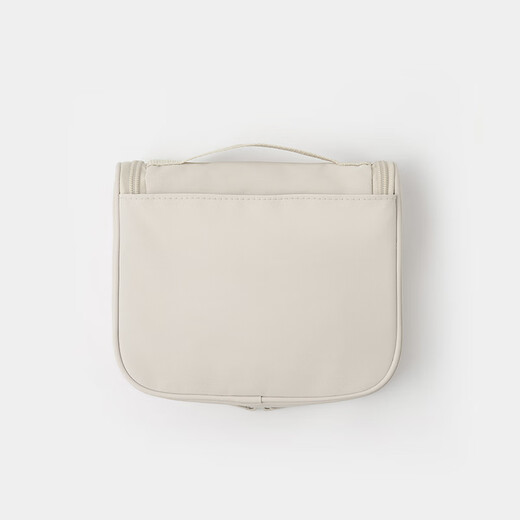 MUJI (MUJI) polyester fiber hanging face wash box Makeup bag travel portable wash bag Beige width 16*long 19*thickness 6cm