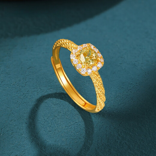 Congye Hong Kong gold shop sugar cube gold ring gold-plated silver ancient ring ring Shenzhen Shuibei male and female couple model sweet sugar cube ring gold 0.5 grams