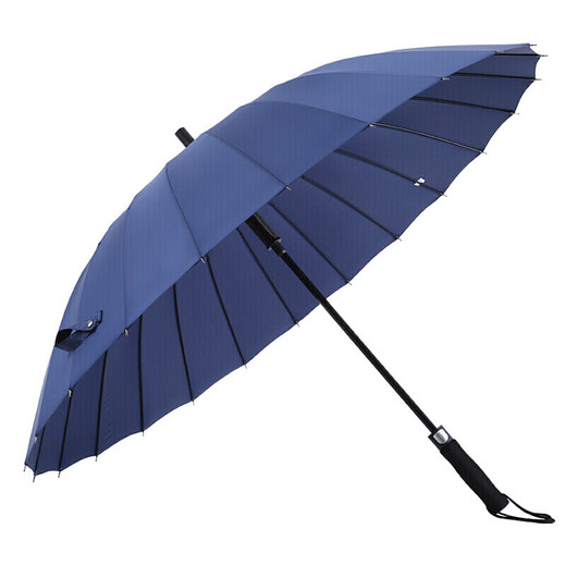 MAYDU double long handle large 24-bone umbrella long handle storm-resistant straight umbrella M7003 blue