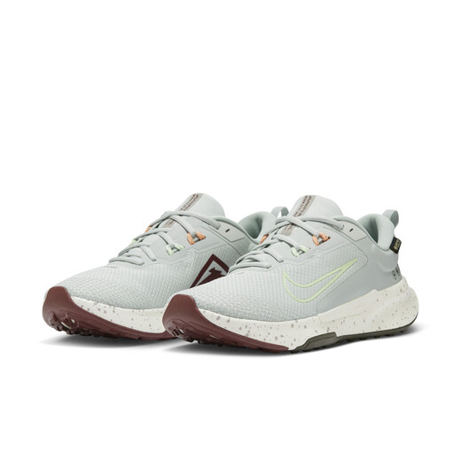 Nike (NIKE) official JUNIPER TRAIL 2 GORE-TEX men's outdoor cross-country running shoes autumn HM9734 003 shallow silver/slight yellow green/college gray/dark team red/sequoia green/almond 44
