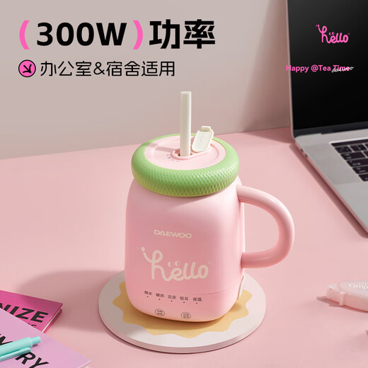 DAEWOO mini health pot office health cup boiling water boiled tea scented tea white fungus warm milk portable water boiling cup thermal insulation constant temperature 304 stainless steel holiday gift 300ml D15-TTF