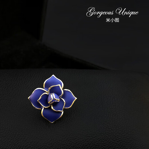 QUAMER gold store model exquisite high-end enamel flower brooch men's and women's suit collar button-down sweater gold edge Tianxi red