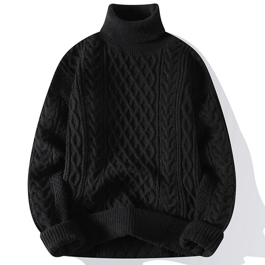 
FANQI thick thread hand knitted sweater jacket turtleneck men's winter thickened base sweater teenager 7157 khaki [regular] L [recommended 110-130 Jin [Jin equals 0.5 kg]]