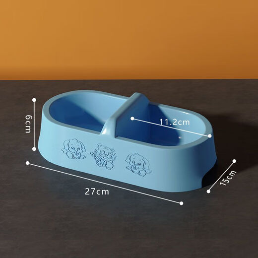 Shantou Lincun cat bowl and dog bowl Internet celebrity anti-knock cat rice bowl automatic drinking water bowl dog food bowl double food bowl cat medium double bowl sky blue suitable for 5 to 5