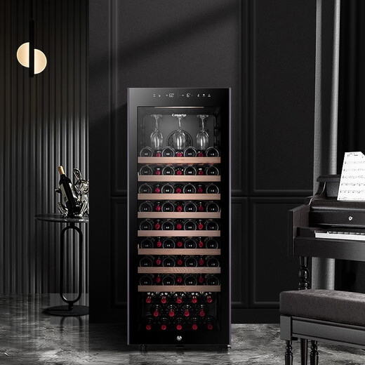 Casarte (Casarte) can issue special tickets. Red wine cabinet for home villa, president's office, home constant temperature and humidity, shock-proof cigar tea fresh-keeping refrigerator, wine cabinet with changeable door direction, new product, piano black 198L