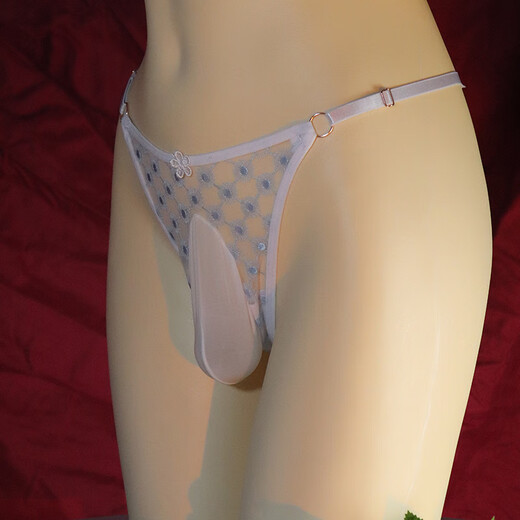 Adult products men's special underwear, transvestite masturbation, men's lace sexy thong, adjustable summer egg-filled oily adult sex toys, purple (80-155Jin Jin equals 0.5kg) Feitian-closed mouth