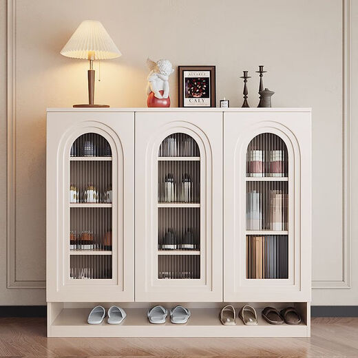 Qu Bainian solid wood shoe cabinet door entrance wall storage cabinet entrance cabinet storage cabinet small apartment simple storage cabinet solid wood 160cm shoe cabinet elegant black