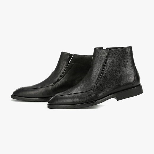 Walker Shop Martin Boots Men [High Top British Style] Spring Chelsea Boots Short Boots Fashion Leather Shoes Mid Top Boots Black 38
