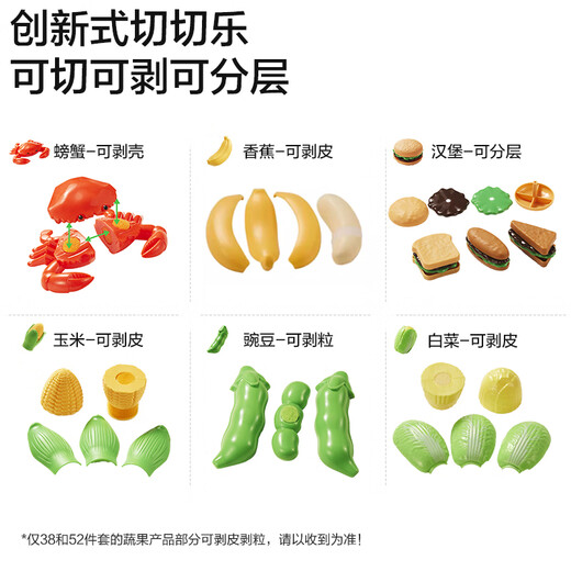 Xin Ge's family simulation Children's toys, vegetables, fruits, cut music, cook 37 pieces of sets of handicapped basket birthday gifts