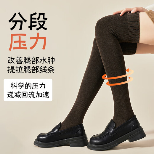 MiiOW over-the-knee socks for women, autumn and winter stockings, plus velvet, thickened, warm, high-top plush knee-pad thigh socks, winter, 2 pairs, black*2, no Specifications