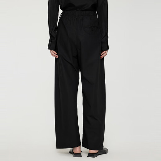 
JNBY/Jiangnan Buddy Spring and Summer Banana Pants for Women High Waist Cotton Loose Wide Leg Pants Slim and Versatile Commuter 5O5E15280 001/Black XS
