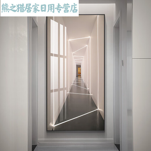 Junmo Extension Extension Visual Entrance Декоративная живопись современная простая простая коридор светлый роскошный абстрактный висящий живопись Вертикальная роспись темная фантом 11973 90*180 Plexiglass Picture + рамка алюминиевого сплава