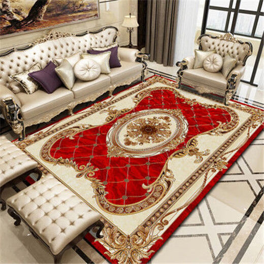 Xinlin European-style living room carpet coffee table blanket sofa home bedroom full room floor mat modern simple machine washable customization style-K blue 40*60CM