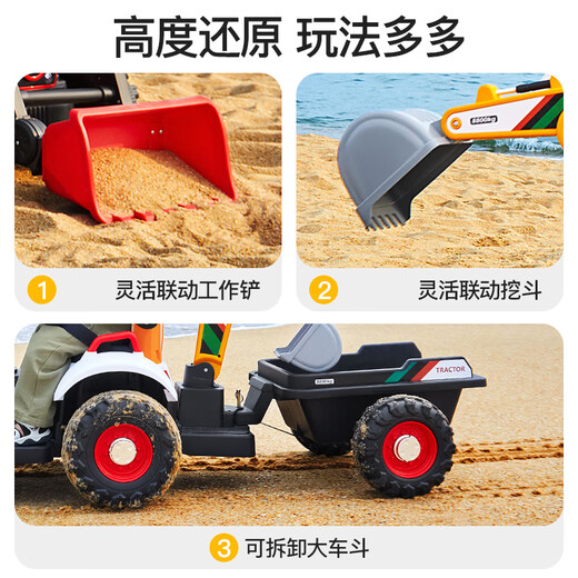 Bebjia children's electric car four-wheeled electric car children's car four-wheeled children's car children's electric car toy car can sit people tractor | red + 12V4.5 battery + remote control