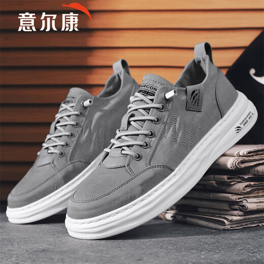 Yierkan casual shoes for men 2025 new summer breathable men's shoes men's sneakers men's versatile sports and leisure canvas shoes for men dark gray breathable cloth 41