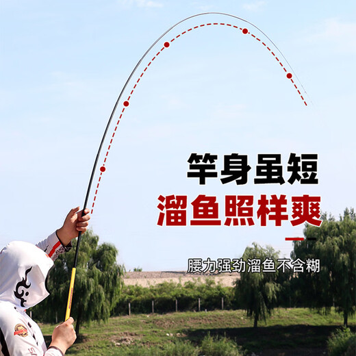 熊火儿童鱼竿2.4m迷你短节便携钓鱼手竿钓鱼虾蟹溪流竿小孩专用套装