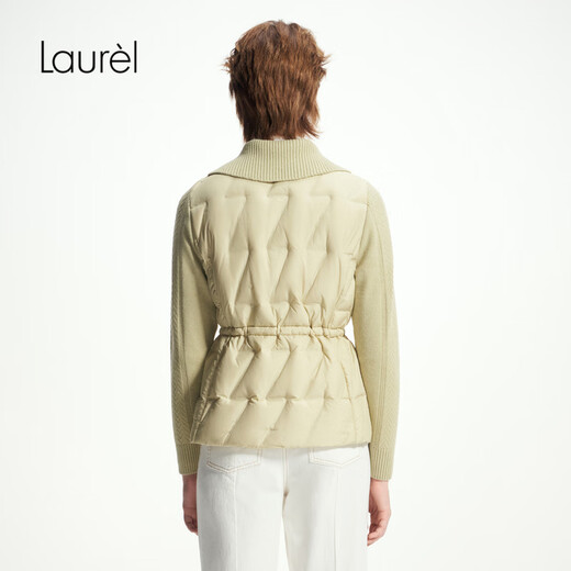 Laur l Paris Fashion Week same style Lauri new waist knitted white goose down jacket for women LWD353L02000 pearl white L (170)