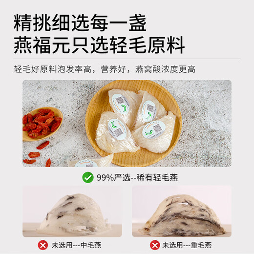 燕福元燕窝干盏礼盒 燕窝孕妇老年人营养品 溯源进口5A燕盏100克