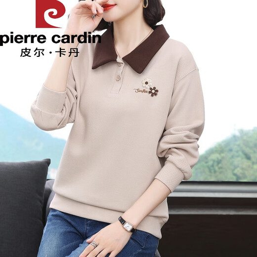 Sweat-shirt à manches longues à manche à manches longues pour femmes 2024 Spring and Automne Nouveau col polo
