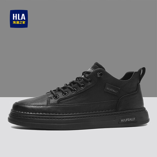 Heilan House Men's Shoes Autumn and Winter Plus Velvet 2025 New Versatile Classic Sneakers Men's Soft Soled Business Casual Leather Shoes Commuting Shoes for Men Black 42