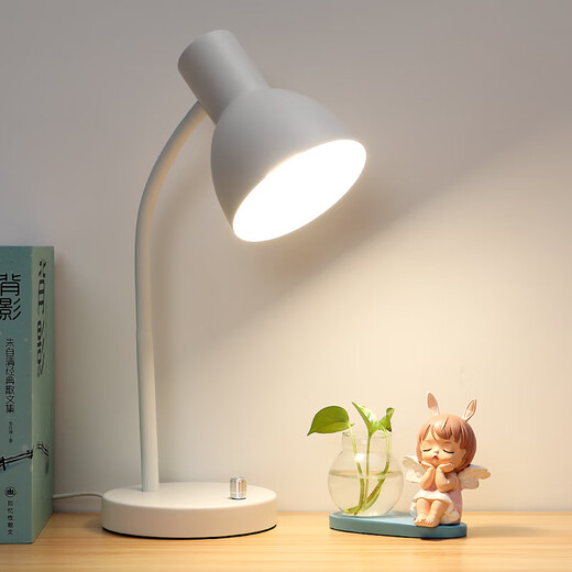 颇通老板办公桌台灯台灯学习书桌 宿舍插电学生儿童台式金属简 黑色金属台灯+三色变光led7瓦 其他