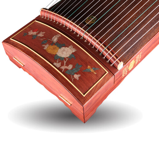 Dunhuang Brand Guzheng Shanghai National Musical Instrument Factory 1 21-String Guzheng 694L Patché à pivoine de bon augure coloré